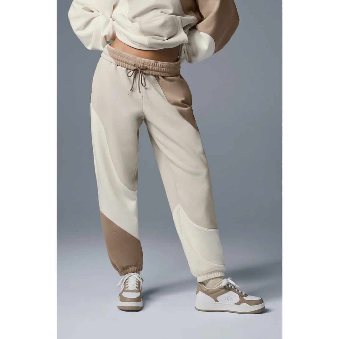 brown color contrast sweatpants