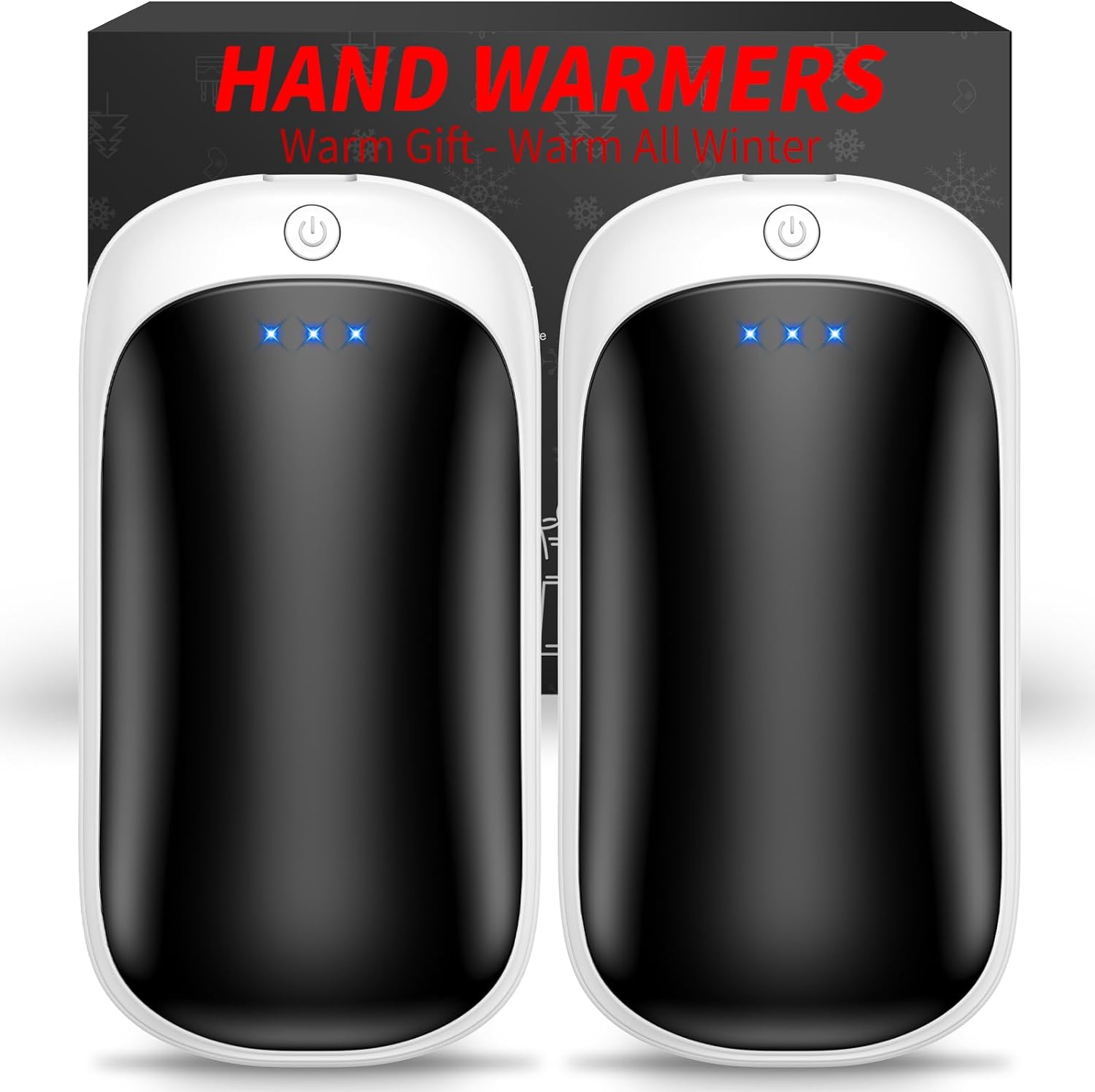 black and white electric hand warmers