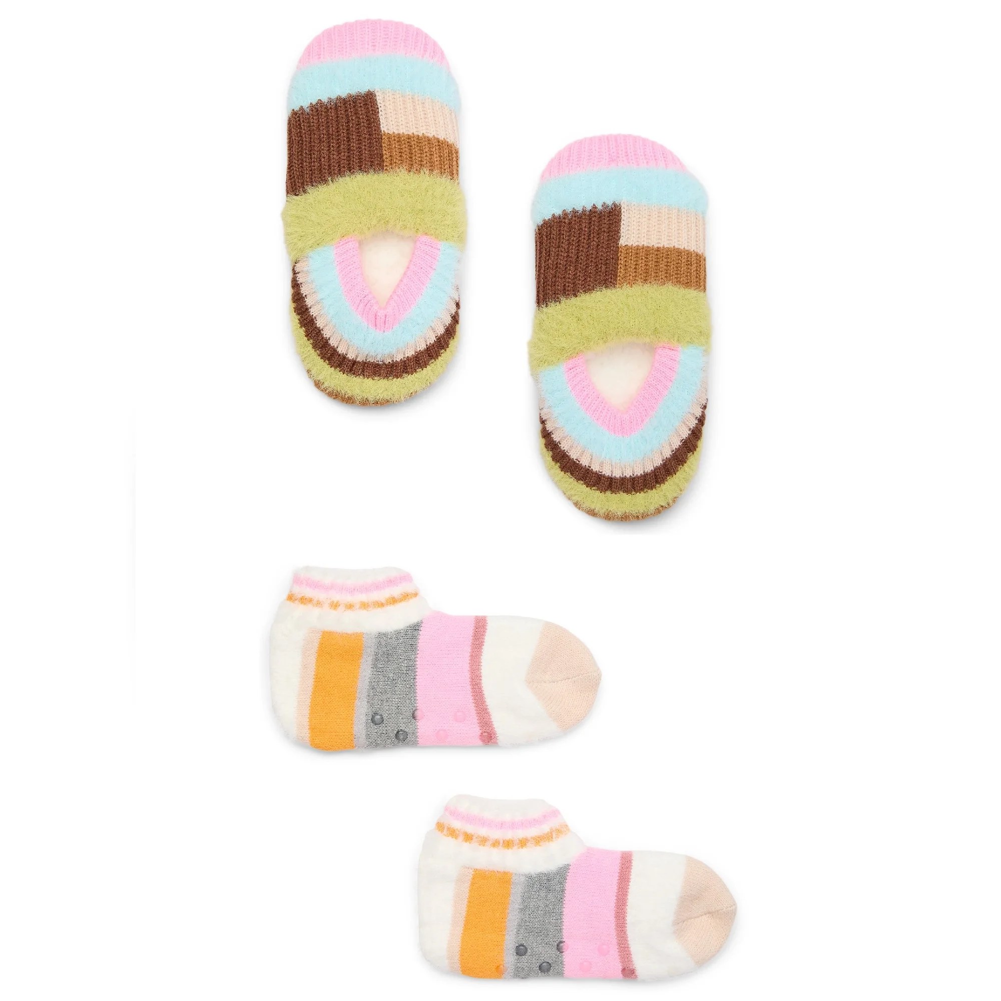 two-pack of fuzzy ankle socks