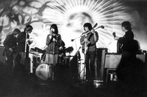 Jefferson Airplane performs at the RCA press party at Webster Hall on January 8, 1967 in New York.