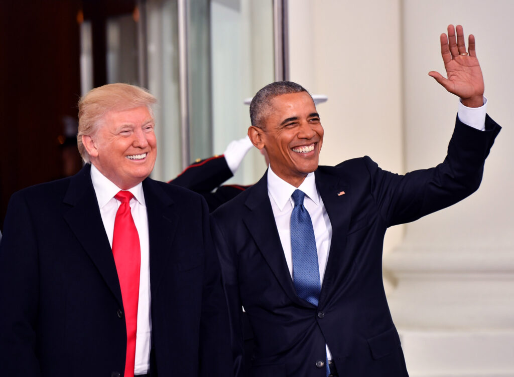 Trump Obama Lip Reading pictured: Barack Obama Donald Trump