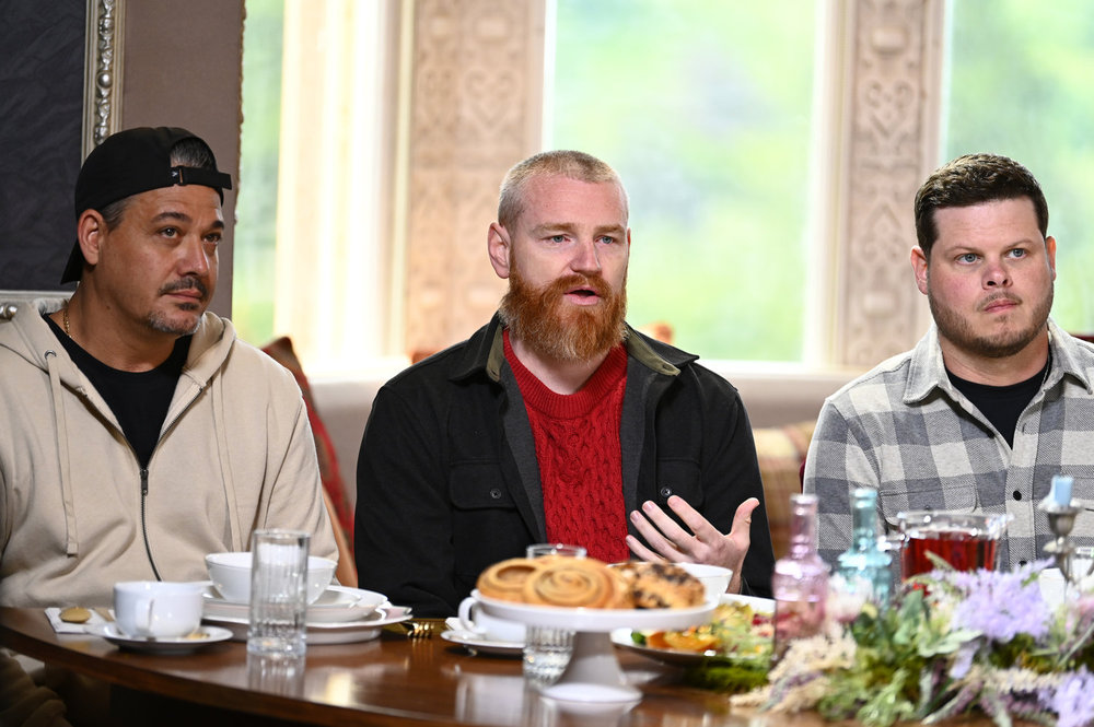 THE TRAITORS -- "Nail In A Coffin" Episode 303 -- Pictured: (l-r) Rob Mariano, Wes Bergmann, Derrick Levasseur