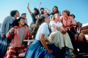 Jamie Donnelly, Susan Buckner, Olivia Newton-John and Didi Conn in "Grease"