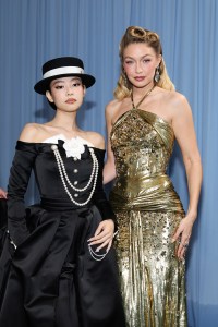 NEW YORK, NEW YORK - MAY 05: (L-R) Jennie and Gigi Hadid attend the 2025 Met Gala Celebrating "Superfine: Tailoring Black Style" at Metropolitan Museum of Art on May 05, 2025 in New York City.  (Photo by Mike Coppola/MG25/Getty Images for The Met Museum/Vogue)