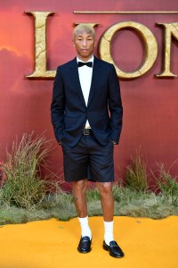 LONDON, ENGLAND - JULY 14: Pharrell Williams attends "The Lion King" European Premiere at Leicester Square on July 14, 2019 in London, England. (Photo by Samir Hussein/WireImage)