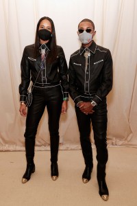 NEW YORK, NEW YORK - SEPTEMBER 13: Helen Lasichanh and Pharrell Williams attend The 2021 Met Gala Celebrating In America: A Lexicon Of Fashion at Metropolitan Museum of Art on September 13, 2021 in New York City. (Photo by Arturo Holmes/MG21/Getty Images)