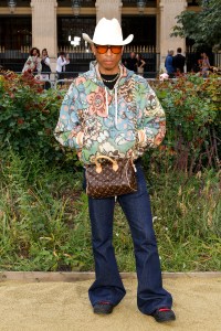 PARIS, FRANCE - JUNE 19: (EDITORIAL USE ONLY - For Non-Editorial use please seek approval from Fashion House) Pharrell Williams attends the Kenzo Menswear Spring/Summer 2025 show as part of Paris Fashion Week on June 19, 2024 in Paris, France. (Photo by Julien M. Hekimian/Getty Images)