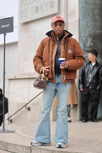 Pharrell Williams attends the Sacai Menswear Fall-Winter 2025/2026 show as part of Paris Fashion Week on Jan. 26, 2025 in Paris, France.