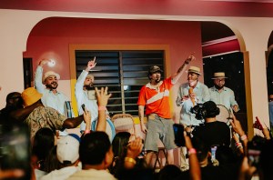 Bad Bunny performs onstage during night 1 of Bad Bunny: "No Me Quiero Ir De Aqui" Residencia En El Choli at Coliseo de Puerto Rico José Miguel Agrelot on July 11, 2025 in San Juan, Puerto Rico.