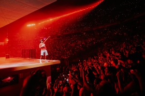 Bad Bunny performs onstage during night 1 of Bad Bunny: "No Me Quiero Ir De Aqui" Residencia En El Choli at Coliseo de Puerto Rico José Miguel Agrelot on July 11, 2025 in San Juan, Puerto Rico.