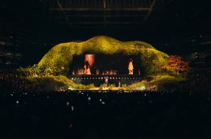 Bad Bunny performs onstage during night 3 of Bad Bunny: "No Me Quiero Ir De Aqui" Residencia En El Choli at Coliseo de Puerto Rico José Miguel Agrelot on July 13, 2025 in San Juan, Puerto Rico.