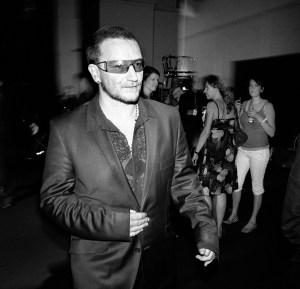 Bono attens the 'One Night Only' Giorgio Armani fashion show and party for his spring/summer 2007 collection which was held during London Fashion Week at Earls Court, London, UK on September 1, 2006.