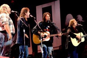 Crosby, Stills, Nash & Young at Farm Aid on April 7, 1990 in Indianapolis, In.