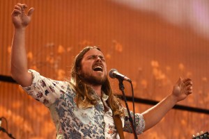 Lukas Nelson performs at Farm Aid at the KeyBank Pavilion in Burgettstown, Pennsylvania, United States on September 16, 2017.