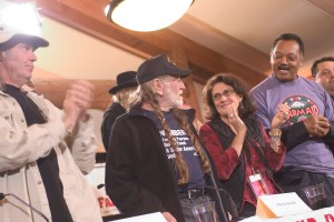 Willie Nelson and Jesse Jackson at Farm Aid Seattle on September 18, 2004.